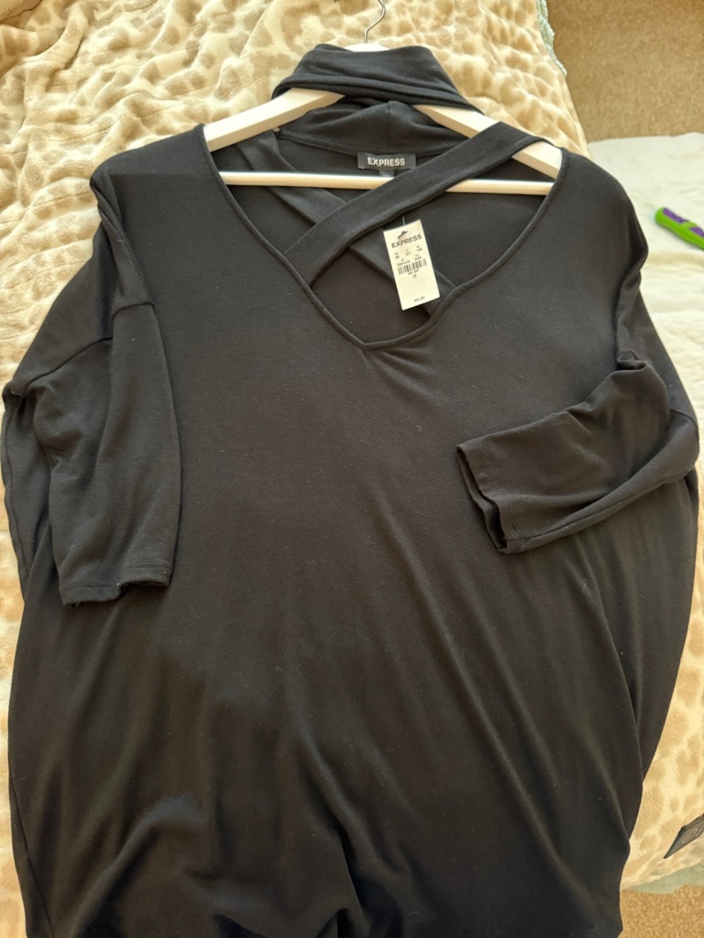 Express Black Crisscross V-Neck Tunic